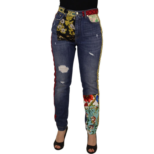 Dolce & Gabbana High Waist Patchwork Skinny Denim Dolce & Gabbana Dark Slate Gray