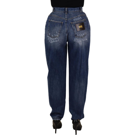 Dolce & Gabbana High Waist Skinny Denim Jeans - Chic Blue Washed Dolce & Gabbana Dark Slate Gray