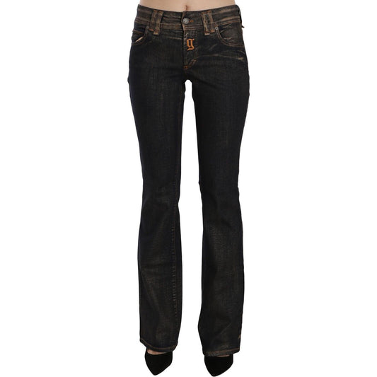 John Galliano Chic Flared Mid Waist Black Denim John Galliano Black