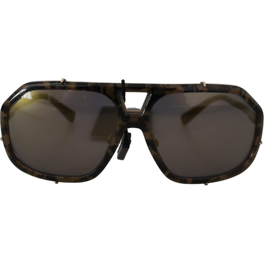 Dolce & Gabbana Chic Aviator Mirrored Brown Sunglasses Dolce & Gabbana Dark Slate Gray