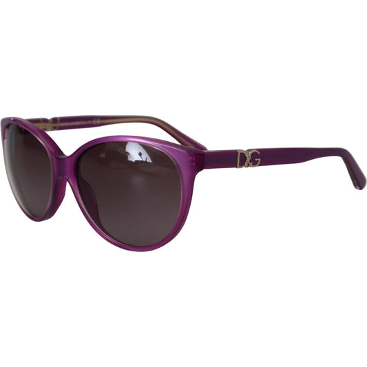 Dolce & Gabbana Chic Purple Acetate Round Sunglasses Dolce & Gabbana Dark Slate Gray