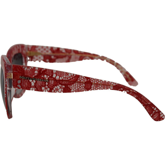 Dolce & Gabbana Sicilian Lace Accented Designer Sunglasses Dolce & Gabbana Saddle Brown