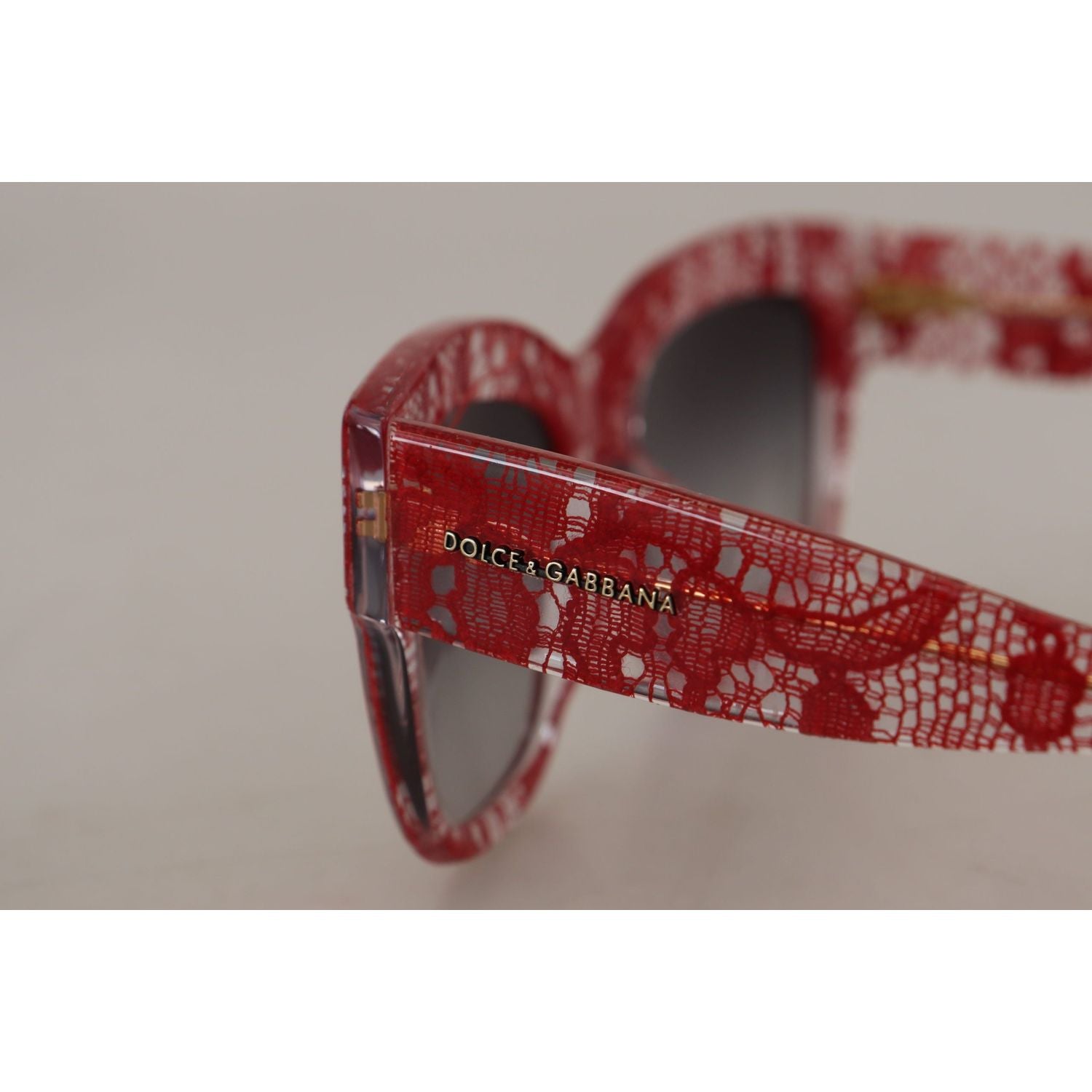 Dolce & Gabbana Red Lace Acetate Rectangle Shades  DG4231F  Sunglasses
