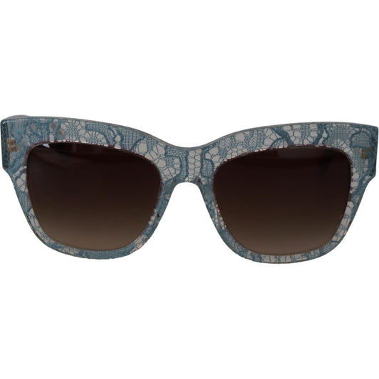 Dolce & Gabbana Elegant Lace Detail Blue Sunglasses Dolce & Gabbana Dark Slate Gray