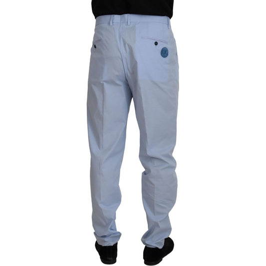 Dolce & Gabbana Elegant Slim Fit Chinos In Light Blue Dolce & Gabbana Light Slate Gray