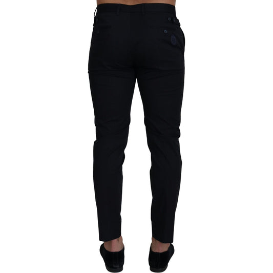 Dolce & Gabbana Elegant Slim Fit Chinos Dress Pants Dolce & Gabbana Black