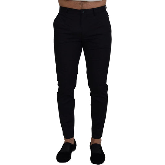 Dolce & Gabbana Elegant Slim Fit Chinos Dress Pants Dolce & Gabbana Black
