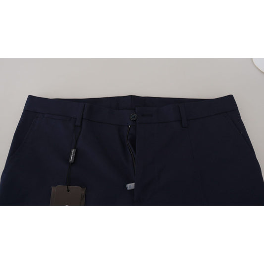 Dolce & Gabbana Elegant Slim Fit Blue Dress Pants Dolce & Gabbana Black
