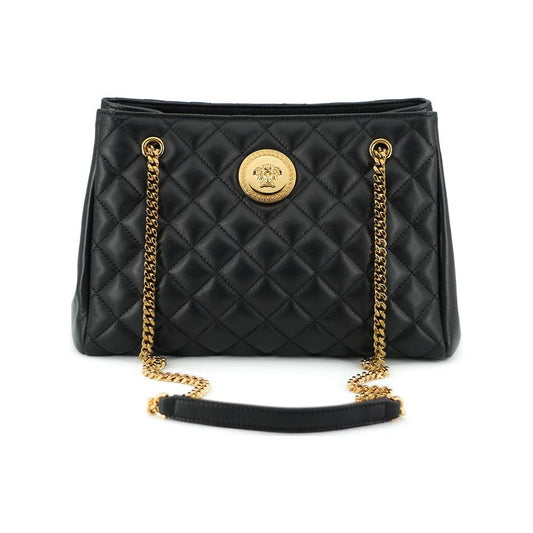 Versace Elegant Quilted Nappa Leather Tote Bag Versace Dark Slate Gray