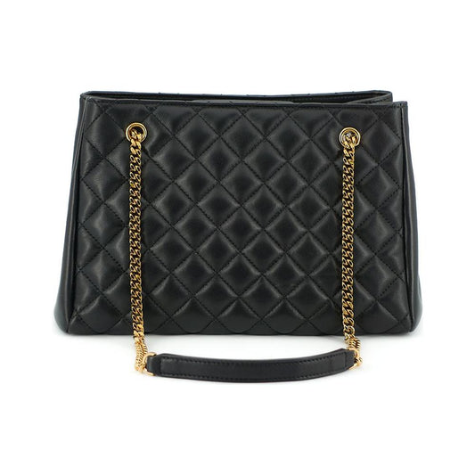 Versace Elegant Quilted Nappa Leather Tote Bag Versace Dark Slate Gray