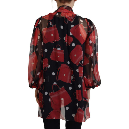 Dolce & Gabbana Sicilian Print Silk Blouse - Luxurious & Chic Dolce & Gabbana Black
