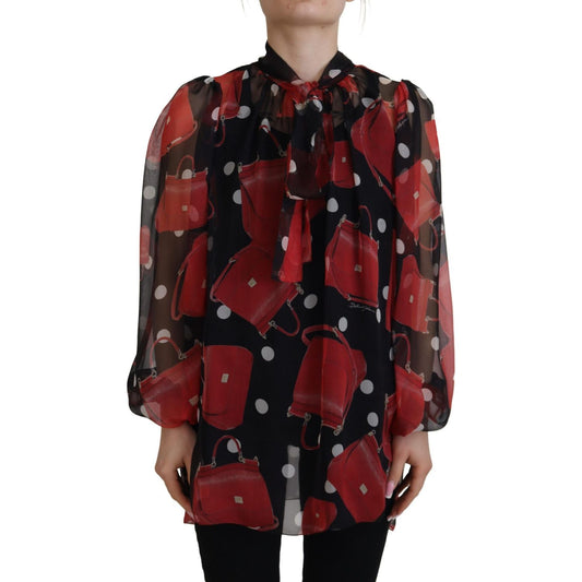 Dolce & Gabbana Sicilian Print Silk Blouse - Luxurious & Chic Dolce & Gabbana Black