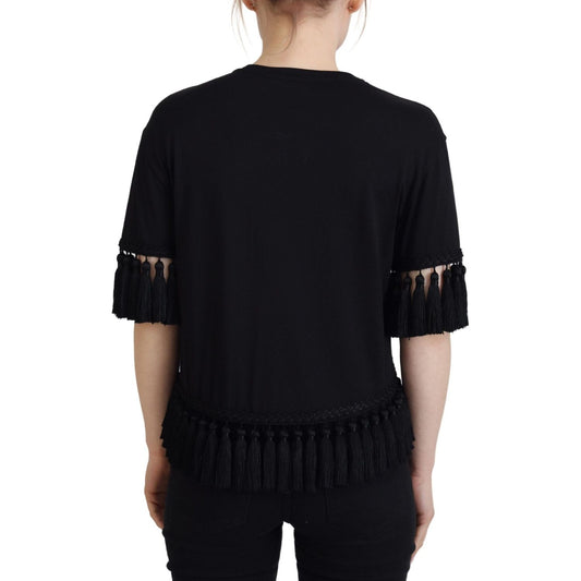 Dolce & Gabbana Elegant Black Cotton Short Sleeve Tee Dolce & Gabbana Black