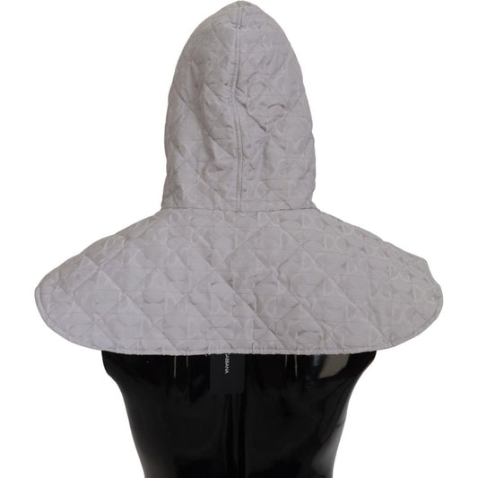 Dolce & Gabbana Elegant White Nylon Whole Head Wrap Hat Dolce & Gabbana Dark Gray