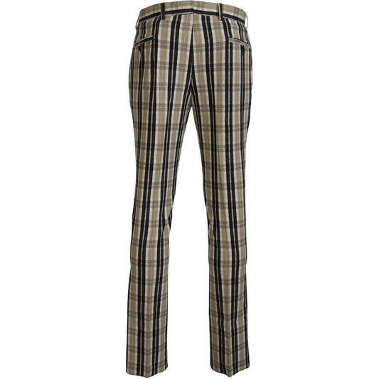 BENCIVENGA Chic Multicolor Checkered Cotton Pants BENCIVENGA Dim Gray