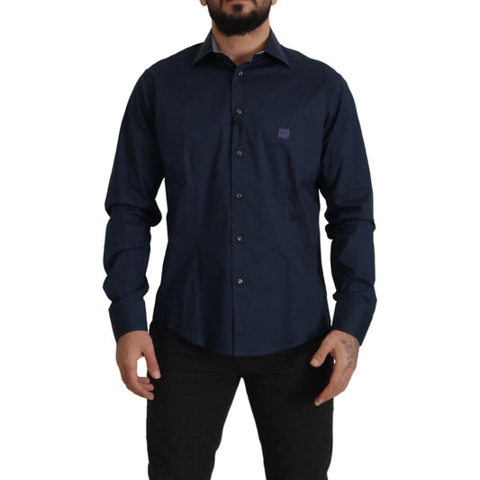Roberto Cavalli Navy Elegance Cotton Dress Shirt Roberto Cavalli Black