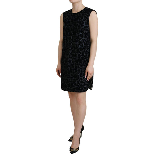 Dolce & Gabbana Elegant Leopard Pattern Mini Shift Dress Dolce & Gabbana Rosy Brown