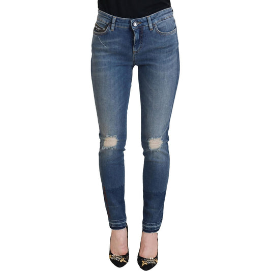 Dolce & Gabbana Elegant Tattered Denim Pants – Chic Casualwear Dolce & Gabbana Dark Slate Gray