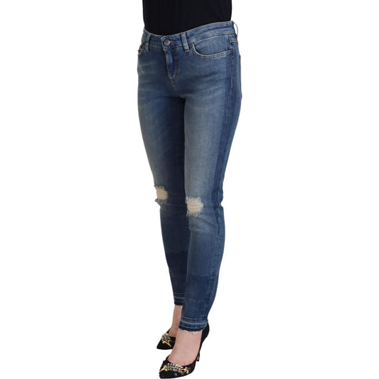 Dolce & Gabbana Elegant Tattered Denim Pants – Chic Casualwear Dolce & Gabbana Dark Slate Gray