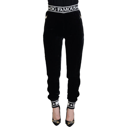 Dolce & Gabbana Elegant Velvet Pants - Timeless Black Luxury Dolce & Gabbana Black