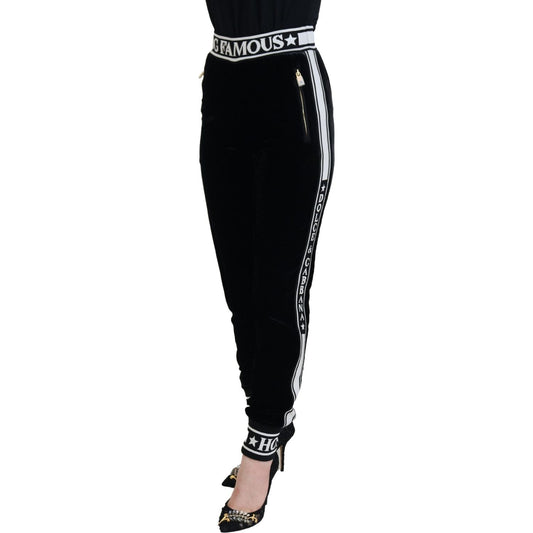 Dolce & Gabbana Elegant Velvet Pants - Timeless Black Luxury Dolce & Gabbana Gray