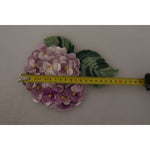 Dolce & Gabbana Purple Floral Gold Tone Brass Women Brooch SMY101435