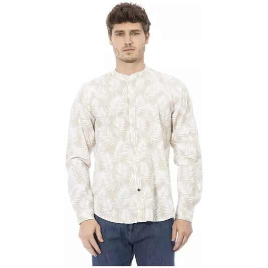 Baldinini Trend Beige Cotton Men Shirt Baldinini Trend Antique White