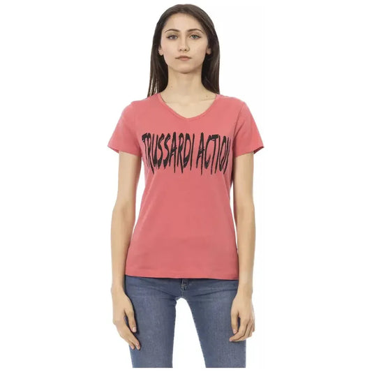 Trussardi Action Multicolor Cotton Women T-Shirt Trussardi Action Rosy Brown