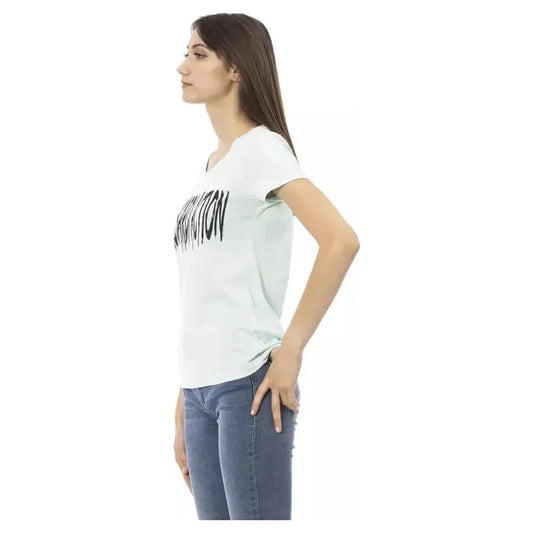Trussardi Action Light Blue Cotton Women T-Shirt Trussardi Action Light Gray