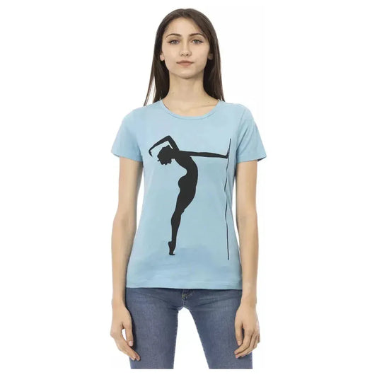 Trussardi Action Light Blue Cotton Women T-Shirt Trussardi Action Gray