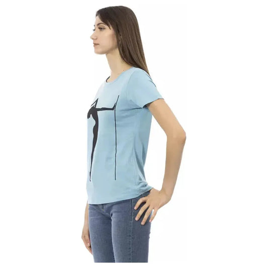 Trussardi Action Light Blue Cotton Women T-Shirt Trussardi Action Gray