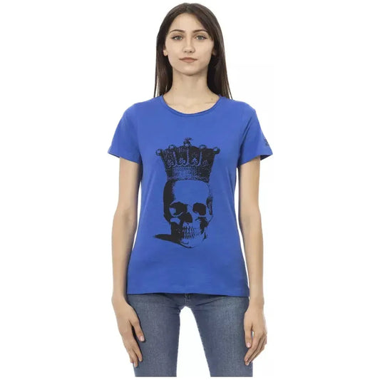Trussardi Action Blue Cotton Women T-Shirt Trussardi Action Dark Slate Blue
