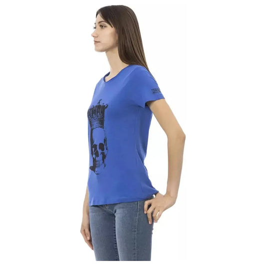 Trussardi Action Blue Cotton Women T-Shirt Trussardi Action Dark Slate Blue