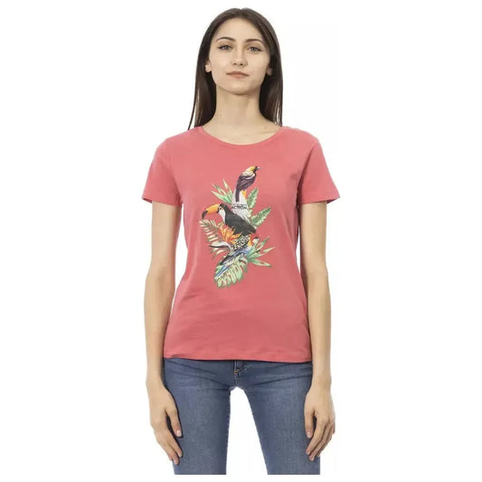 Trussardi Action Multicolor Cotton Women T-Shirt Trussardi Action Rosy Brown