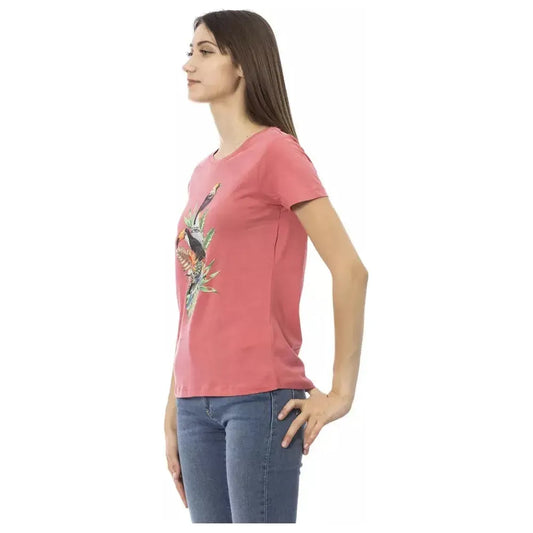 Trussardi Action Multicolor Cotton Women T-Shirt Trussardi Action Rosy Brown