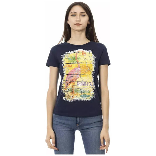 Trussardi Action Blue Cotton Women T-Shirt Trussardi Action Dark Slate Gray