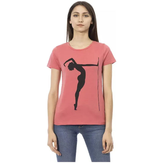 Trussardi Action Multicolor Cotton Women T-Shirt Trussardi Action Rosy Brown