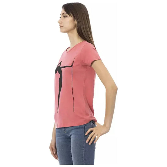 Trussardi Action Multicolor Cotton Women T-Shirt Trussardi Action Rosy Brown