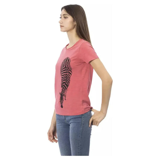 Trussardi Action Multicolor Cotton Women T-Shirt Trussardi Action Rosy Brown