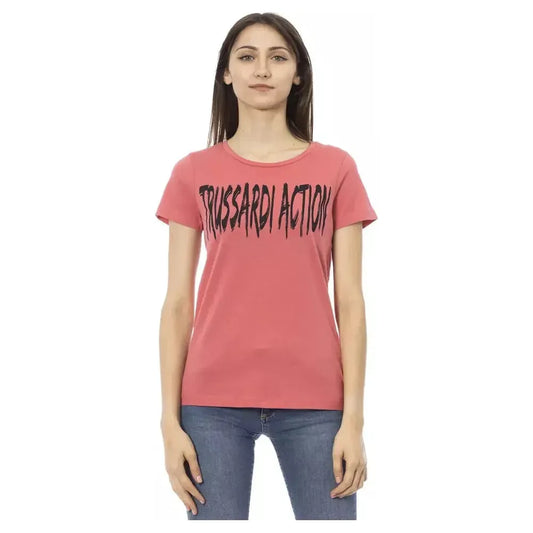 Trussardi Action Multicolor Cotton Women T-Shirt Trussardi Action Rosy Brown