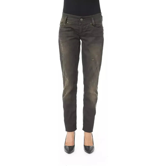 BYBLOS Black Cotton Women Jeans BYBLOS Dark Slate Gray