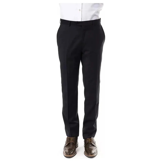 Uominitaliani Gray Wool Men Pant Uominitaliani Lavender