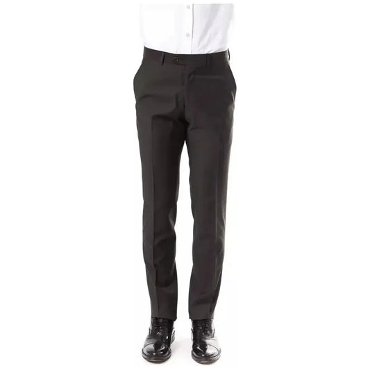 Uominitaliani Gray Wool Men's Suit Pant Uominitaliani Dark Slate Gray