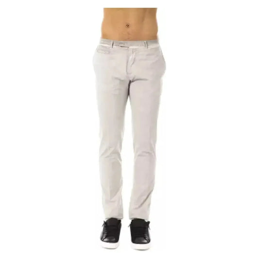 Uominitaliani Gray Cotton Men Casual Pant Uominitaliani Light Gray