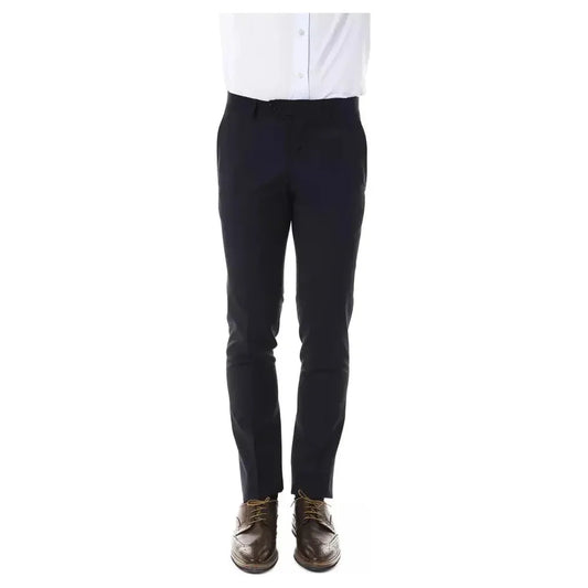 Uominitaliani Gray Wool Men's Pant Uominitaliani Lavender