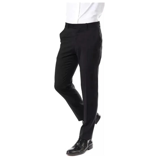 Uominitaliani Gray Wool Men's Pants Uominitaliani Black