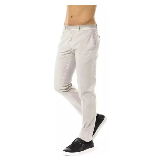 Uominitaliani Gray Cotton Men Casual Pant Uominitaliani Light Gray