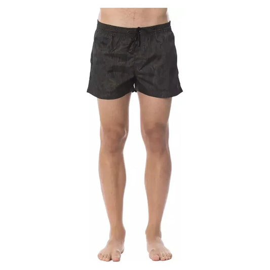 Roberto Cavalli Sport Army Polyester Men's Swim Trunk Roberto Cavalli Sport Rosy Brown