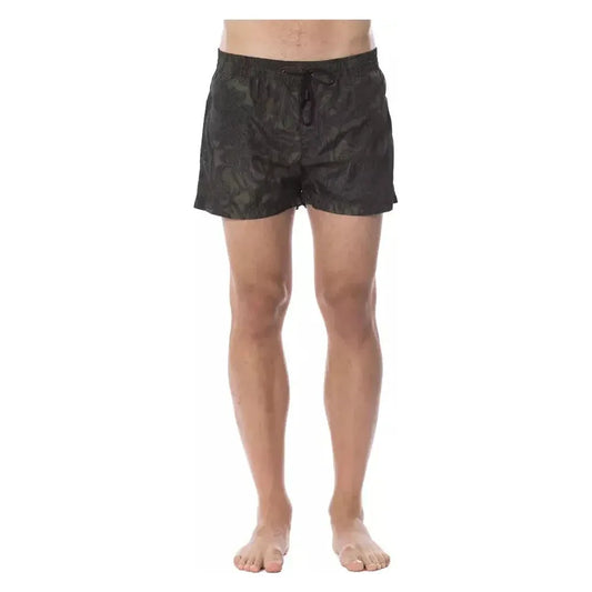 Roberto Cavalli Sport Army Polyester Men Swimwear Roberto Cavalli Sport Rosy Brown