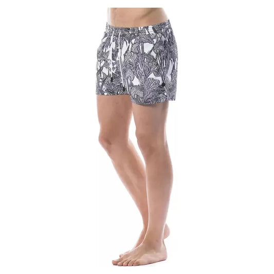 Roberto Cavalli Sport Black Polyester Men Swimwear Roberto Cavalli Sport Rosy Brown